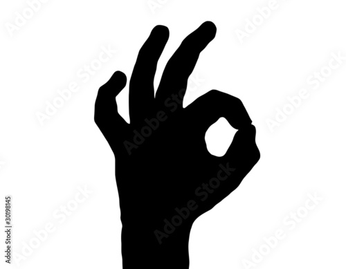 Silhouette Vector All-Fine Hand on White