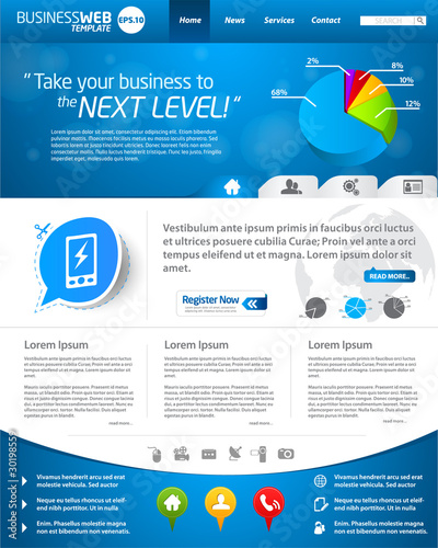 Blue business website template