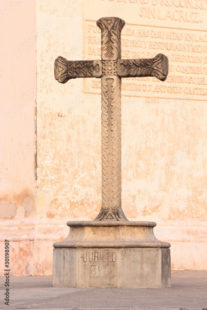 A Stone Cross in Granada Nicaragua