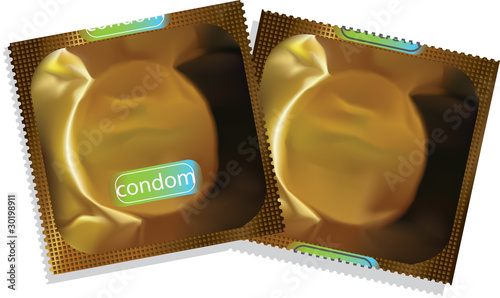 Gold condom packet.