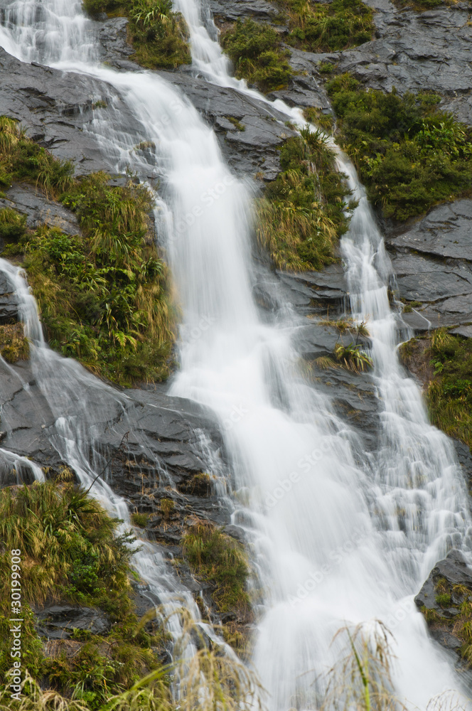 Waterfall during rain showers Waterfall during rain showers