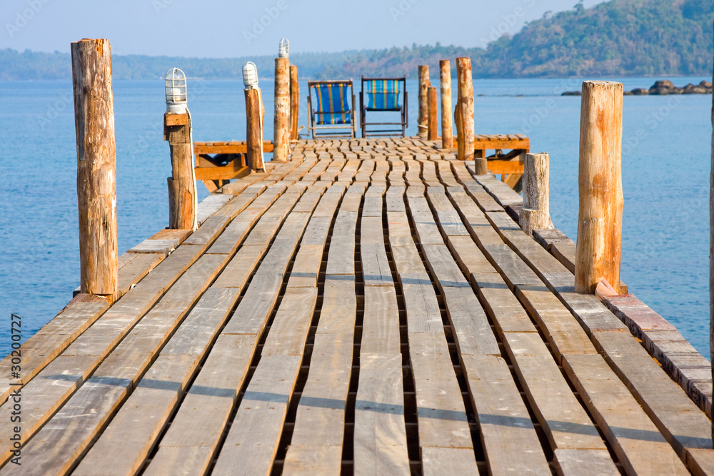 Wooden pier , Thailand