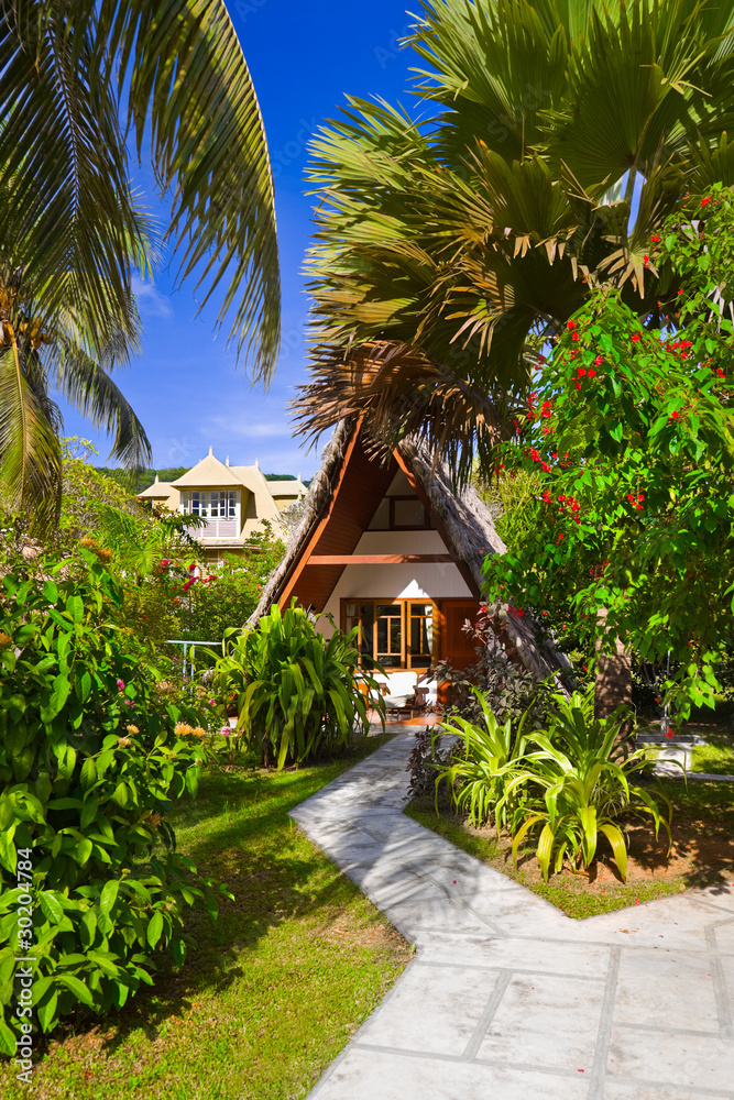 Bungalow in hotel at tropical beach