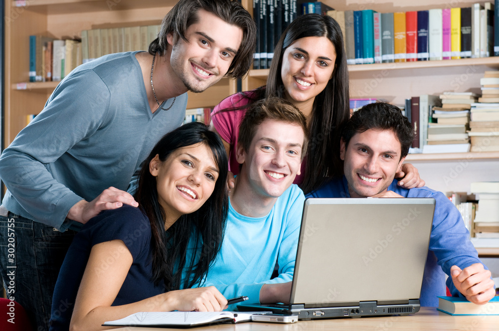 Studying together at laptop Studying together at laptop