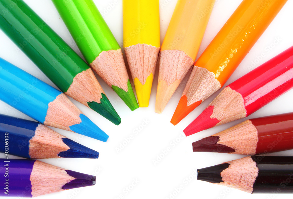 Color pencils isolated on white background Color pencils isolated on white background