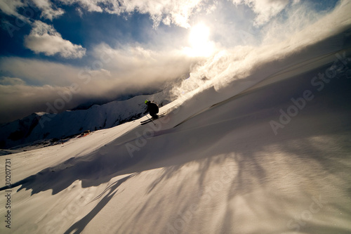 Canvas Print Winter sunset in mountains