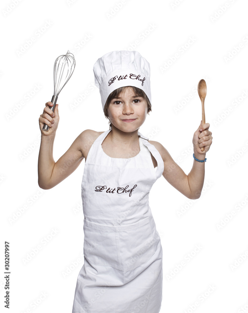enfant cuisine gourmand cuisinier manger chef toque recette cuis Stock  Photo