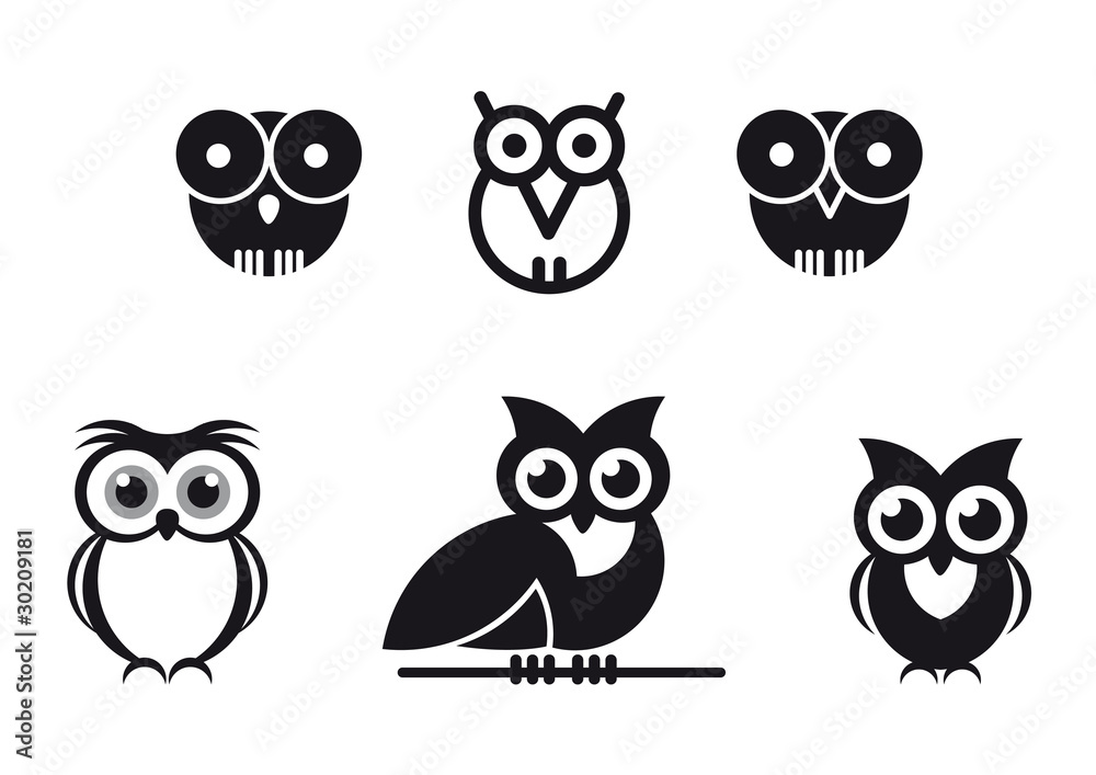 Fototapeta premium gufi stilizzati