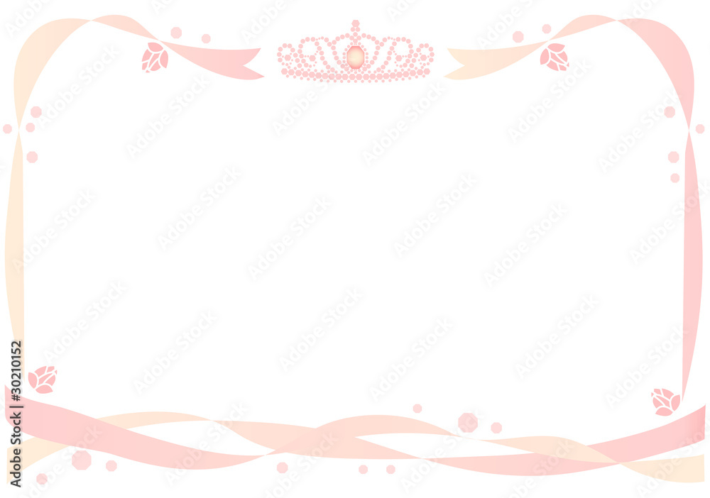 ティアラとリボンのフレーム Stock イラスト Adobe Stock