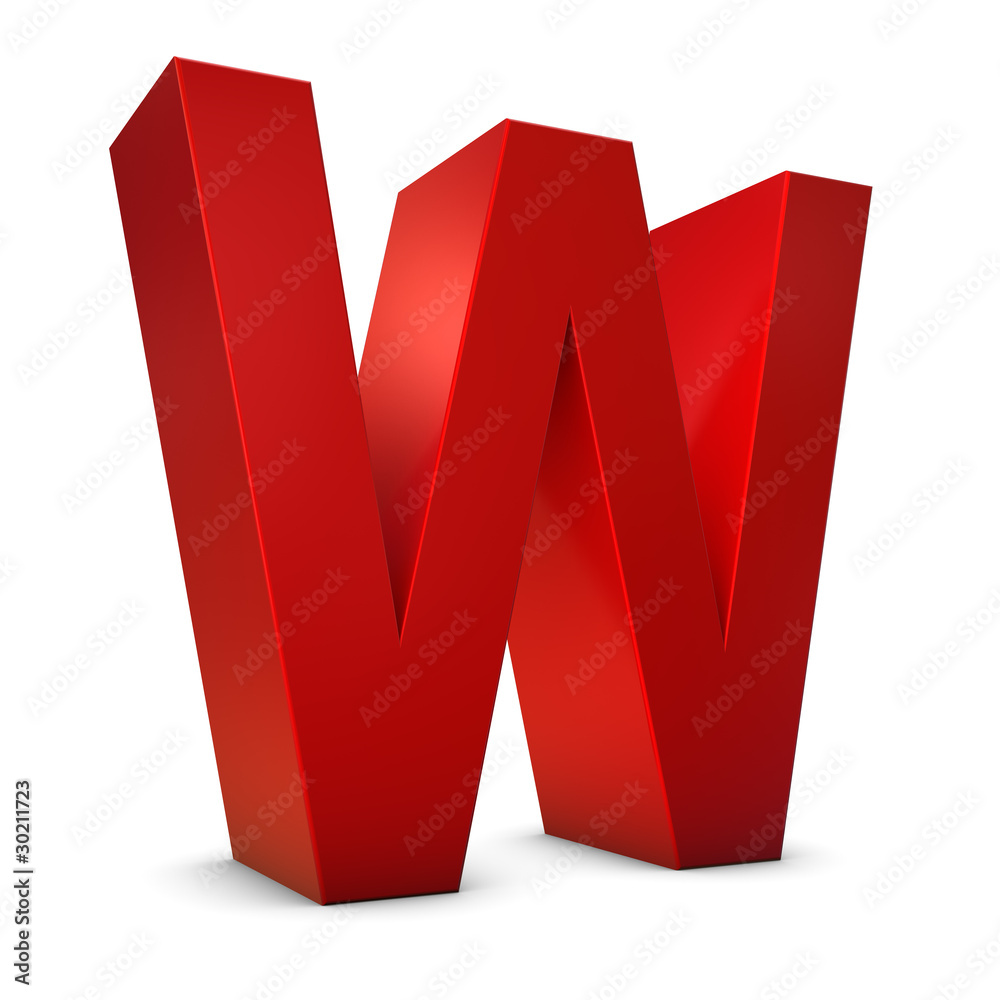 lettre W rouge lettre W rouge