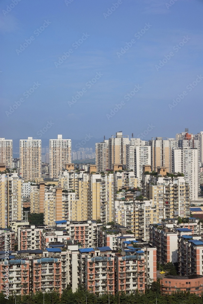 buildings and blue sky in chongqing of china
