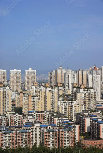 buildings and blue sky in chongqing of china