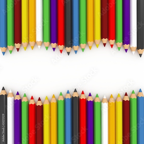 3d colourful pencils wave