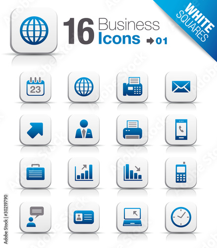 White Squares - Office and Business icons 01