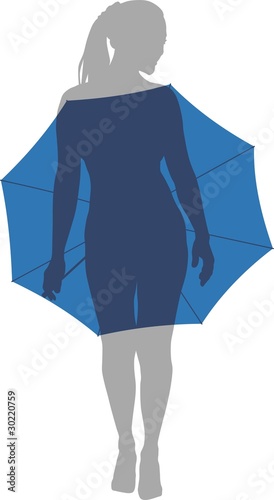 Girl under umbrella