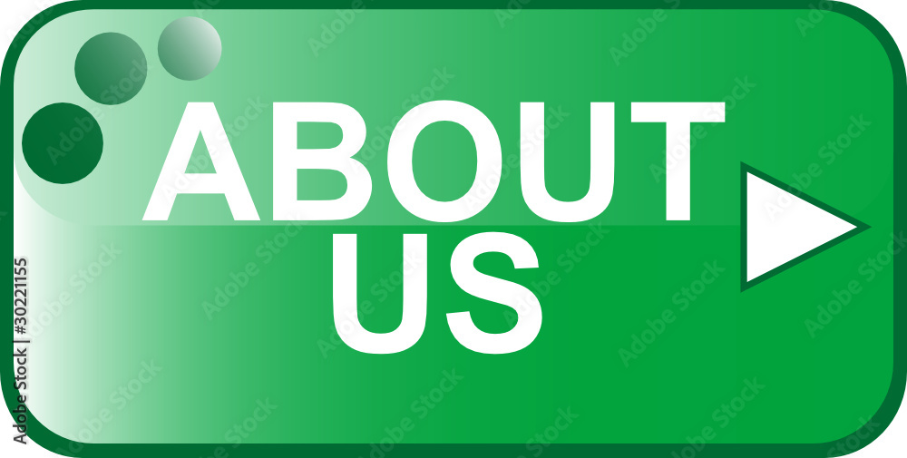 green Button Web icon About us isolated on white green Button Web icon About us isolated on white