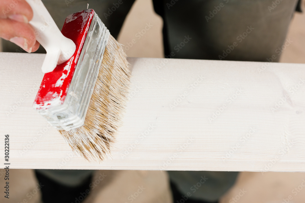 Fototapeta premium Man is painting