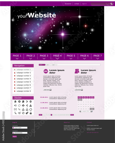 Website Business "Pink Stars" Vektoren