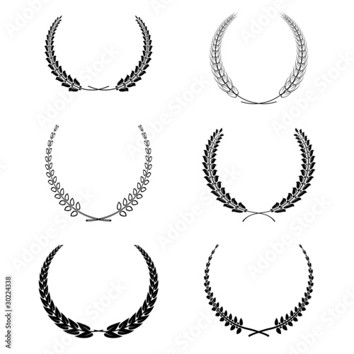 set of vector wreath garland isolated on white