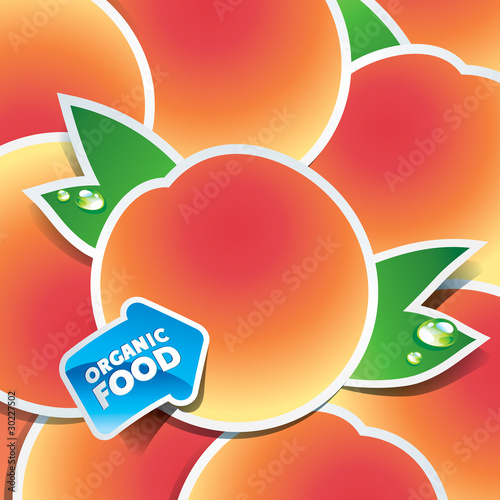 Canvastavla Background from apricots with an arrow by organic food.