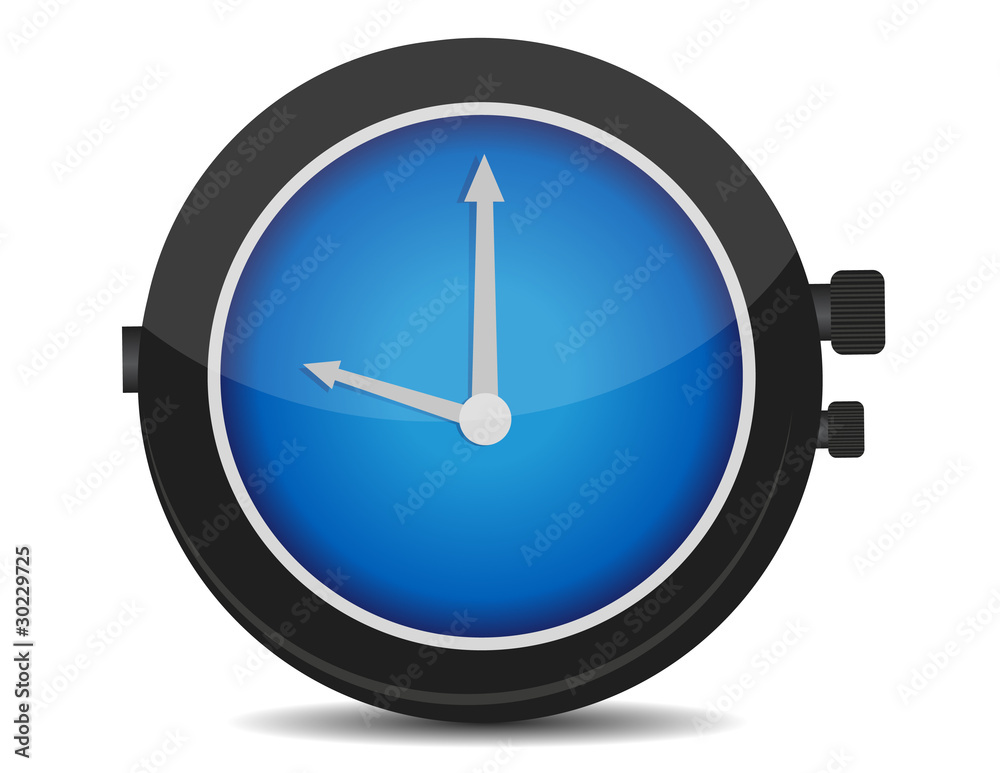classic blue and black watch isolated over a white background classic blue and black watch isolated over a white background