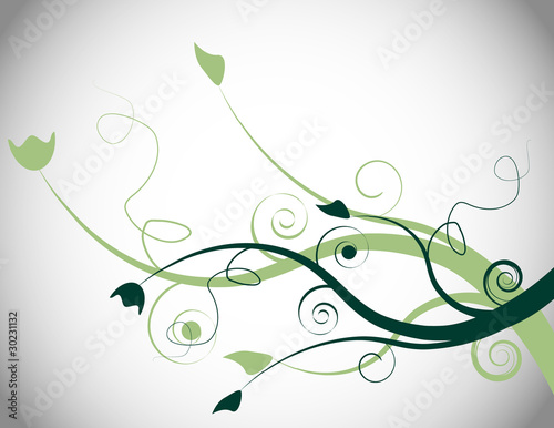 Green Floral Spring Background