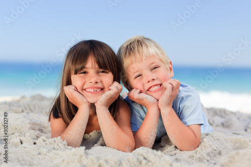 Children at the beach photo