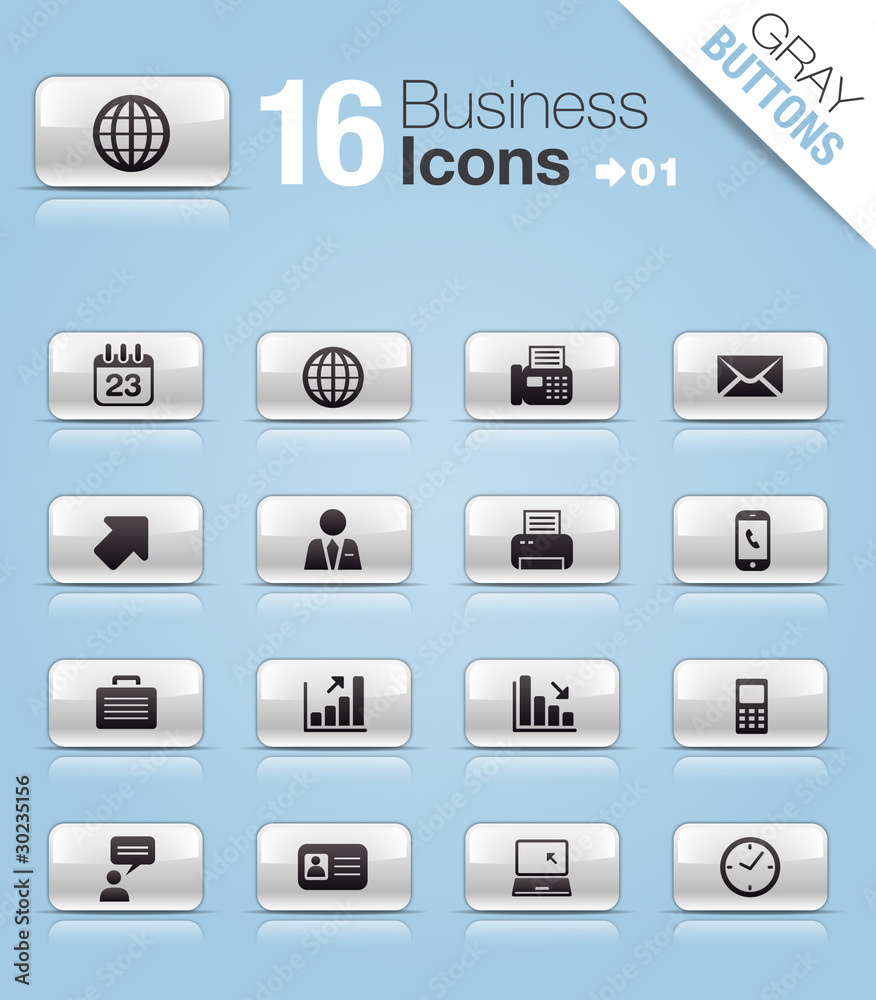 Gray Buttons - Office and Business icons 01 Gray Buttons - Office and Business icons 01