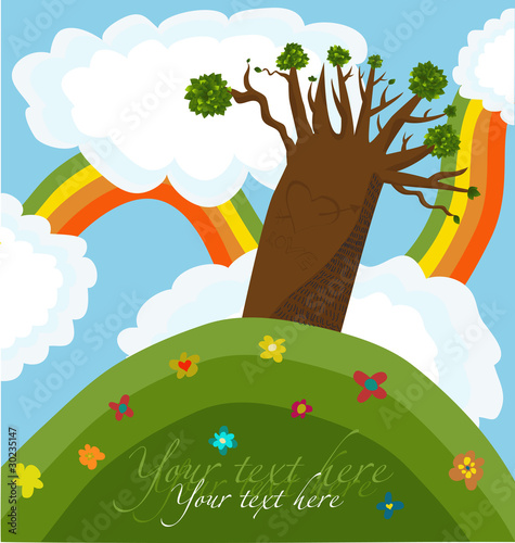tree_spring_background_vector