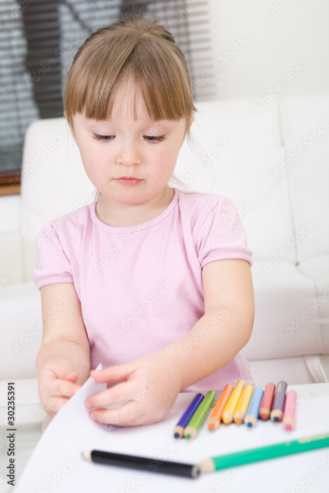 young girl drawing young girl drawing