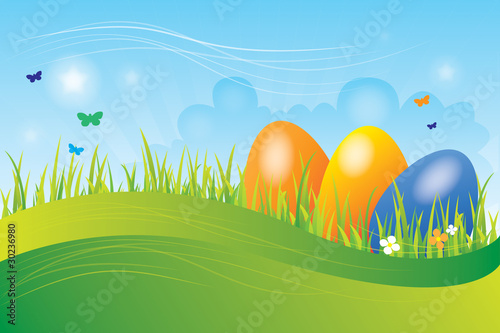 Wiese Ostereier schmetterlinge