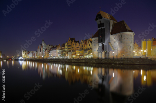 Gdansk of Riverside at night #30237956