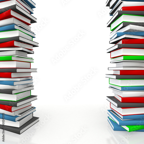 Book piles as copy-space frame for educational / science subject