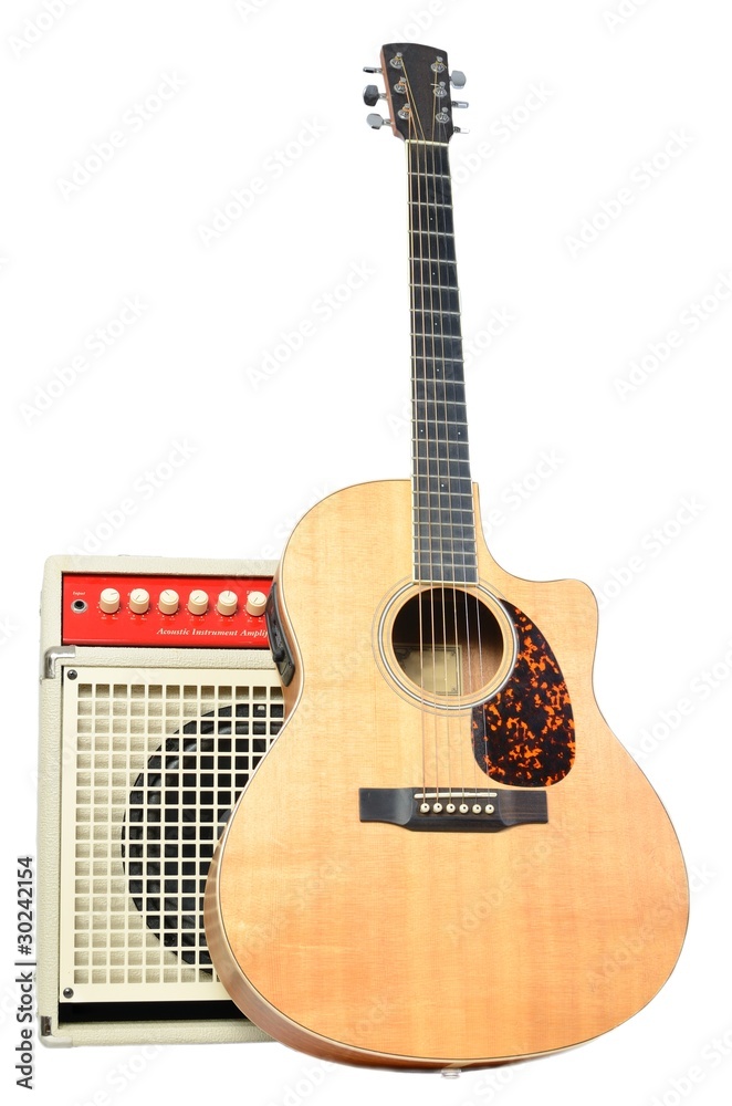 Fototapeta premium Acoustic Guitar and Amp Abstract