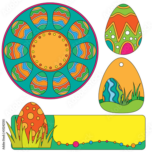 Easter Graphics with colorful eggs