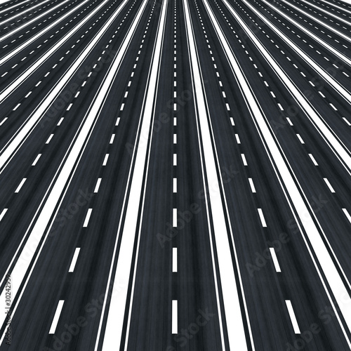 Fotografie Many parallel roads towards infinity