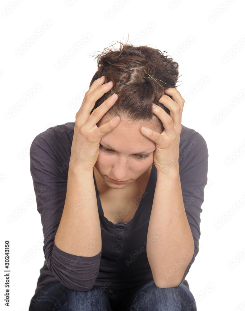 junge frau ist erschoepft young brunette woman is exhausted junge frau ist erschoepft young brunette woman is exhausted