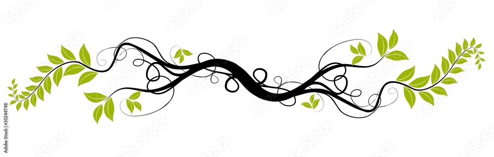 Naklejka premium vector floral design - ai green tree branch over white