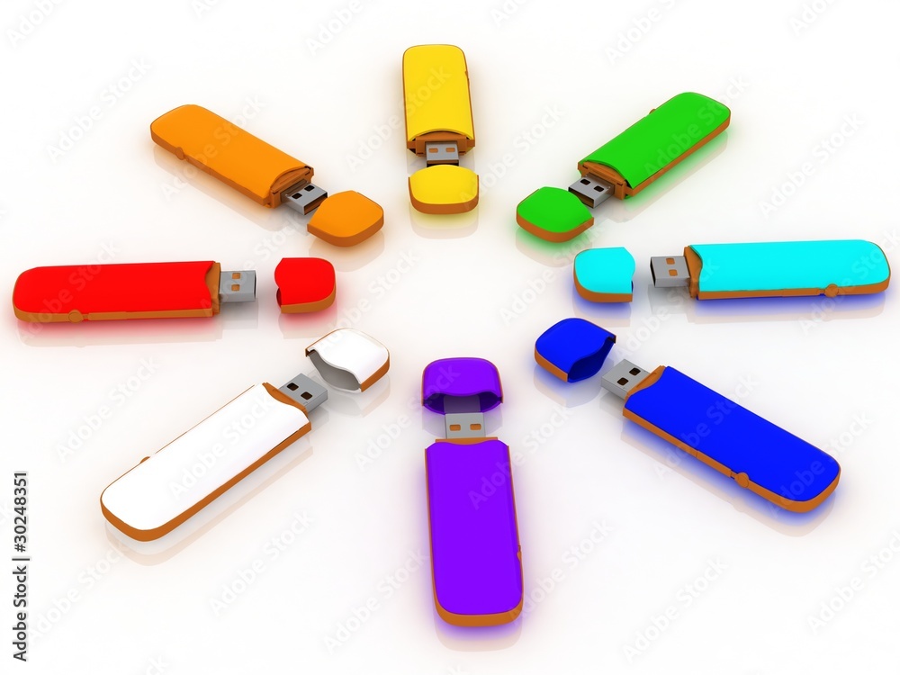 USB storage drive isolated on white USB storage drive isolated on white