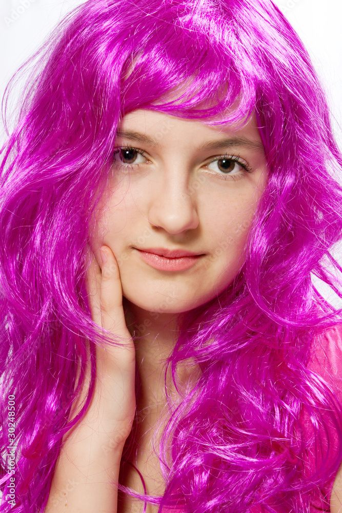 beautiful girl in a wig beautiful girl in a wig