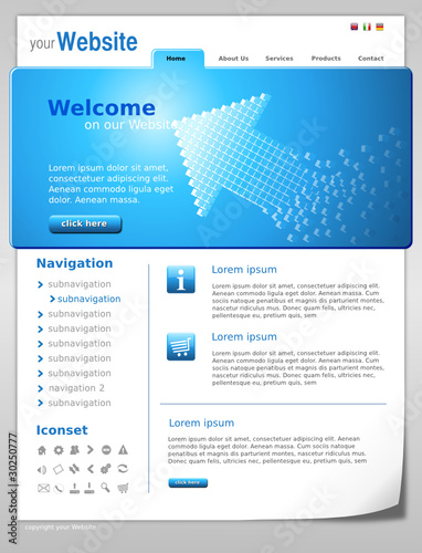 Website Template "Blue Arrow" Vektoren