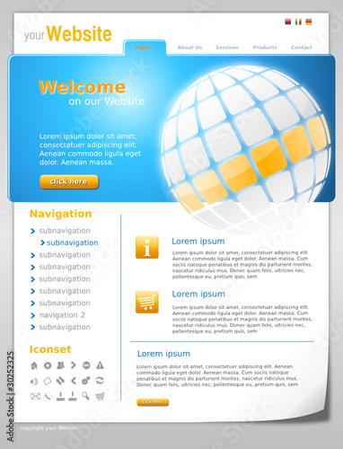 Website Template "Blue World" Vektoren