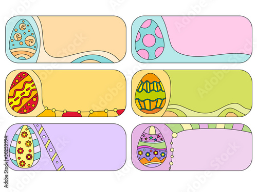 Easter banner or tags collection with eggs