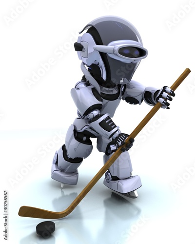 Photography Robot playing icehockey