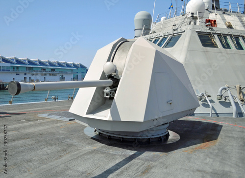 The 57mm Naval Gun onboard a Modern Warship.
