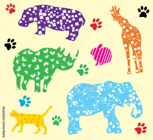 vector animals with different patterns