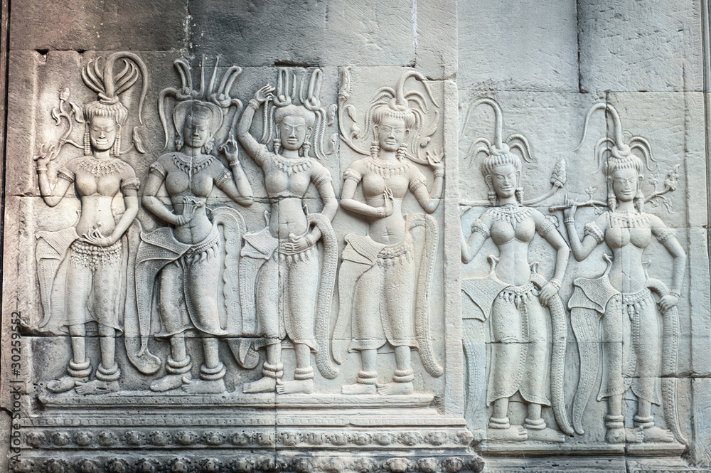 Apsara carvings in Angkor