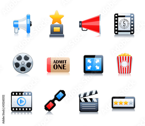 Cinema symbols vector set