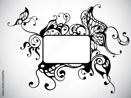 vector frame with butterfly