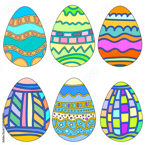 Colorful easter egg collection